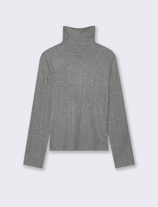T-SHIRT A COSTE - Grigio mel.