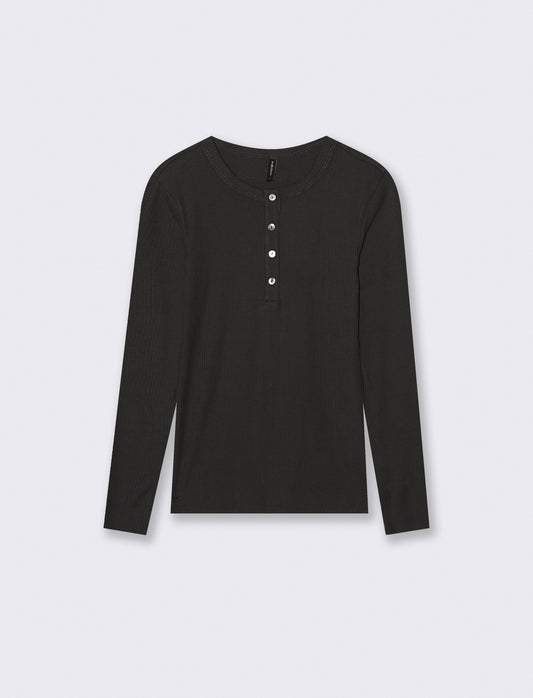 T-SHIRT BASICA SCOLLO SERAFINO - Nero