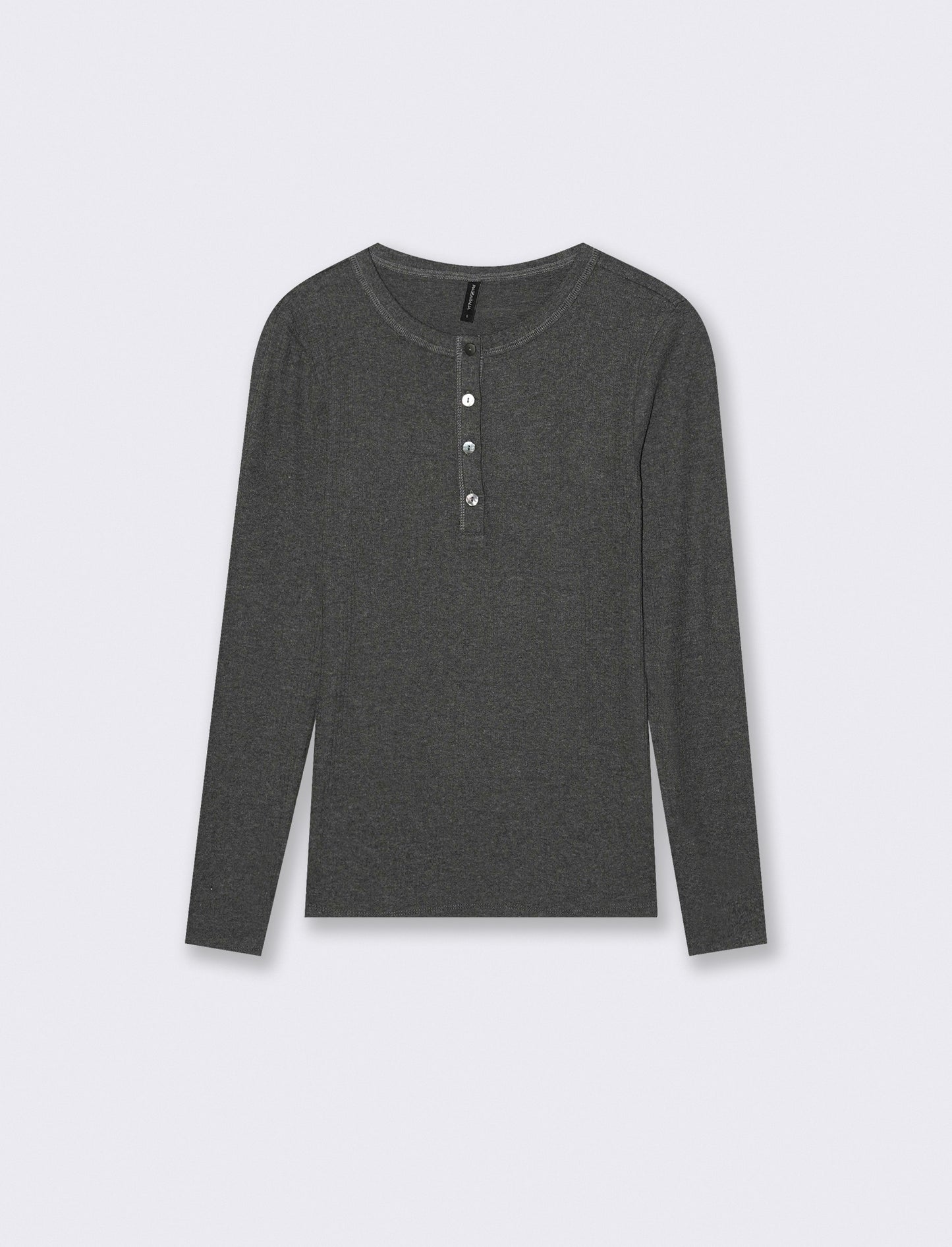 T-SHIRT BASICA SCOLLO SERAFINO - Grigio scuro