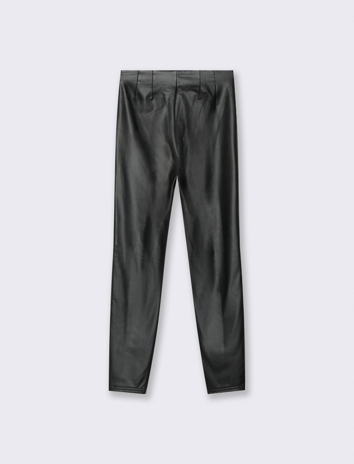 LEGGING IN TESSUTO EFFETTO PELLE - Nero