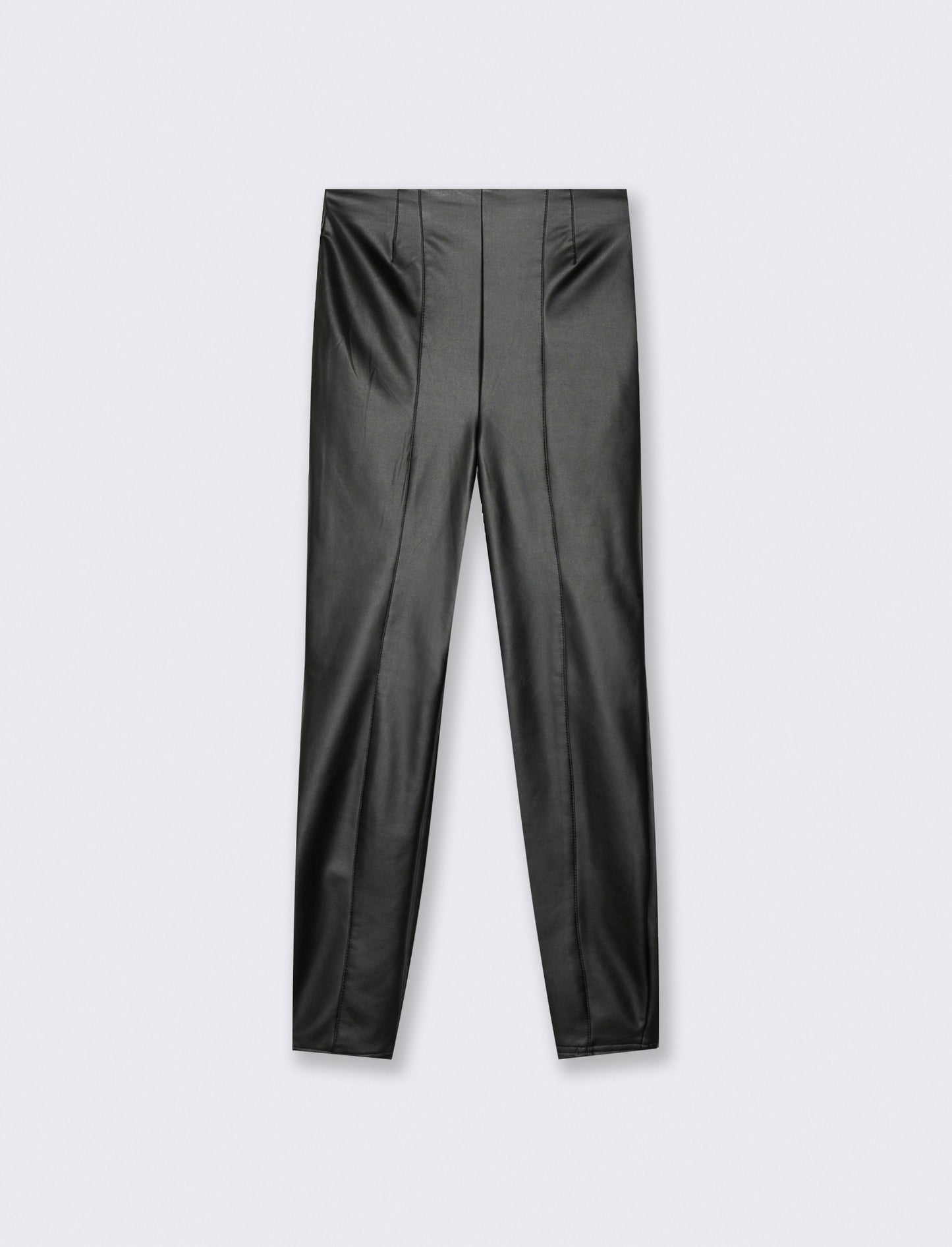 LEGGING IN TESSUTO EFFETTO PELLE - Nero