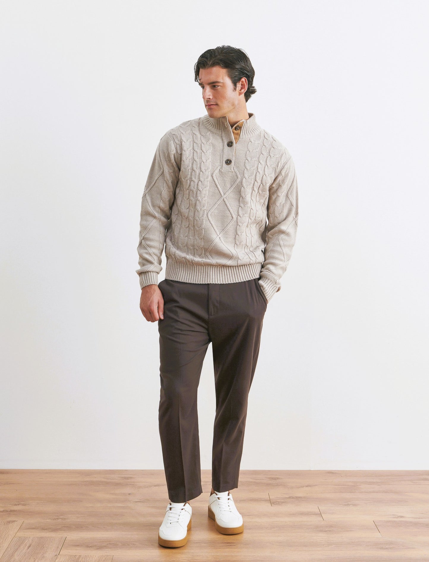 PANTALONI CHINO EASY FORMAL FIT - Moro