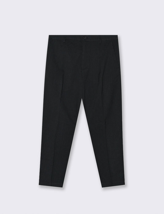 PANTALONI CHINO GESSATI EASY FORMAL FIT - Nero