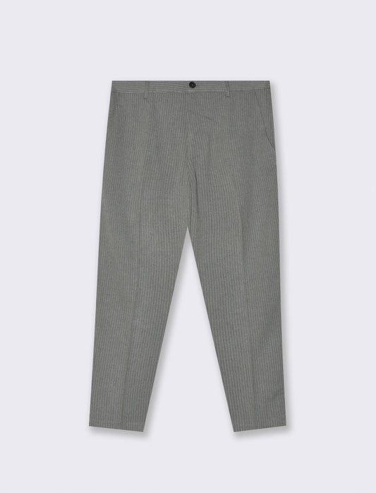 PANTALONI CHINO GESSATI EASY FORMAL FIT - Grigio mel.
