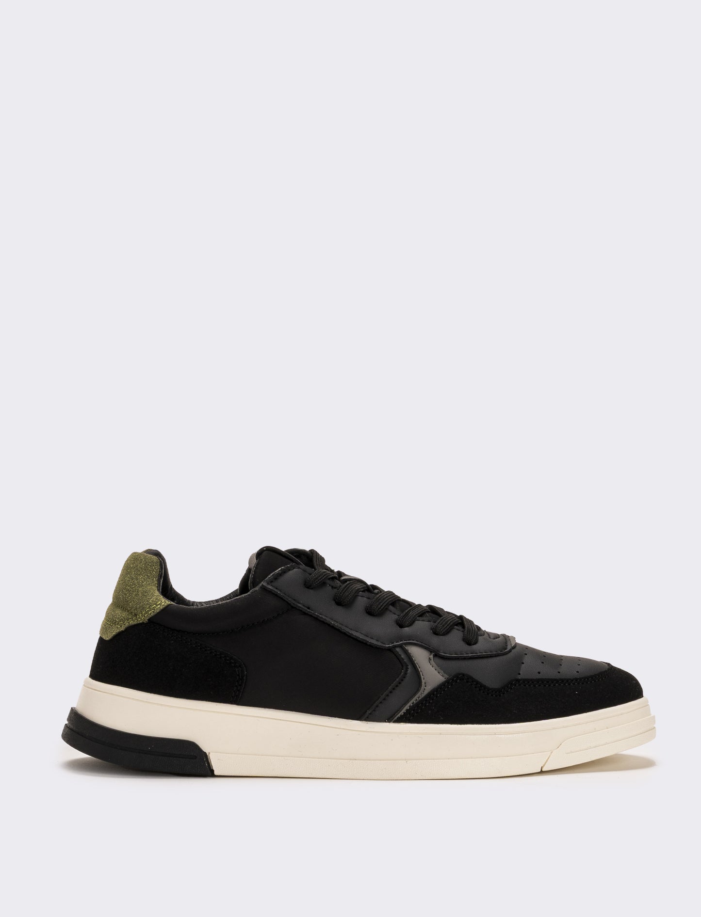 Sneakers con dettaglio sul tallone da uomo - Nero-verde