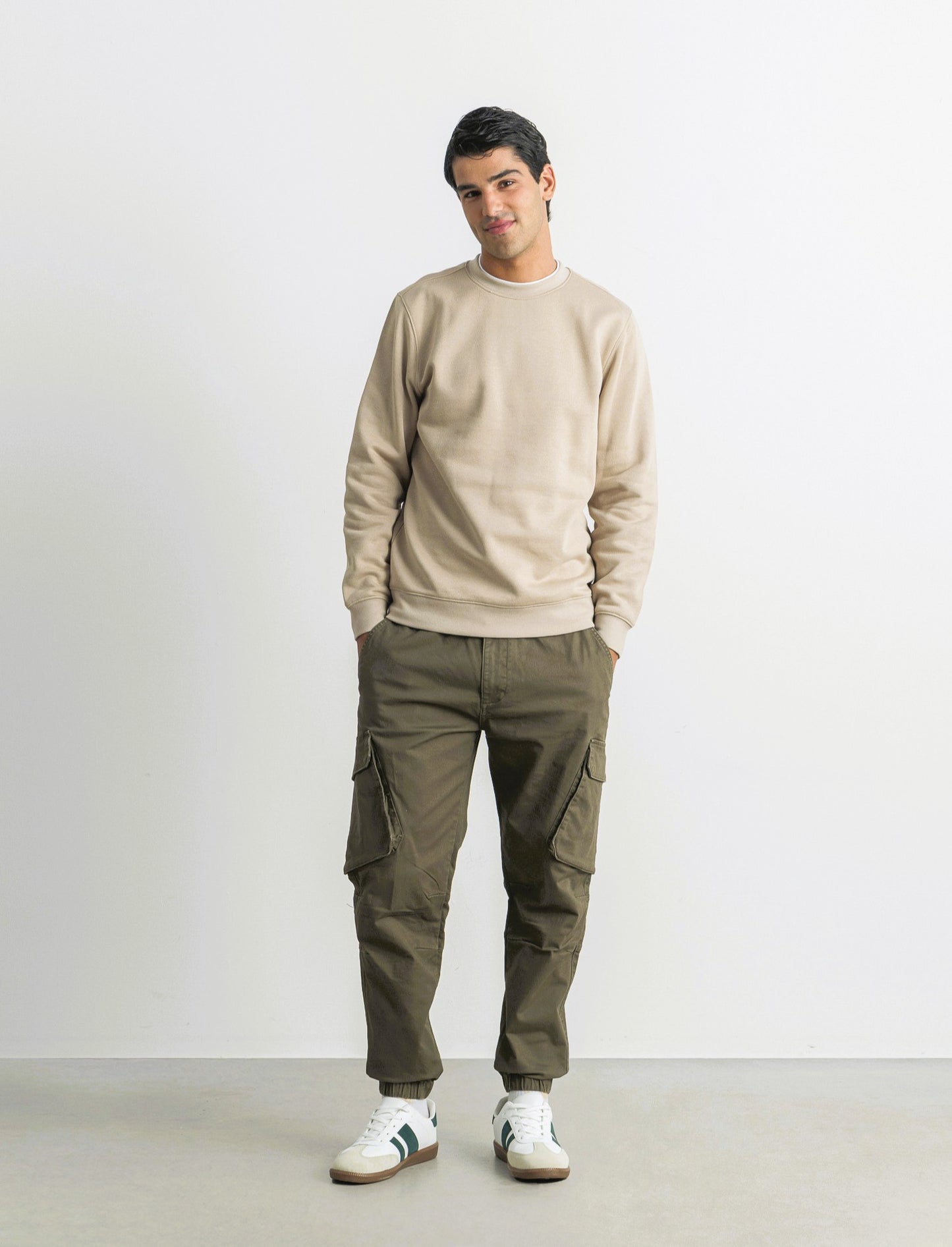 PANTALONI CARGO FIT - Verde kaki