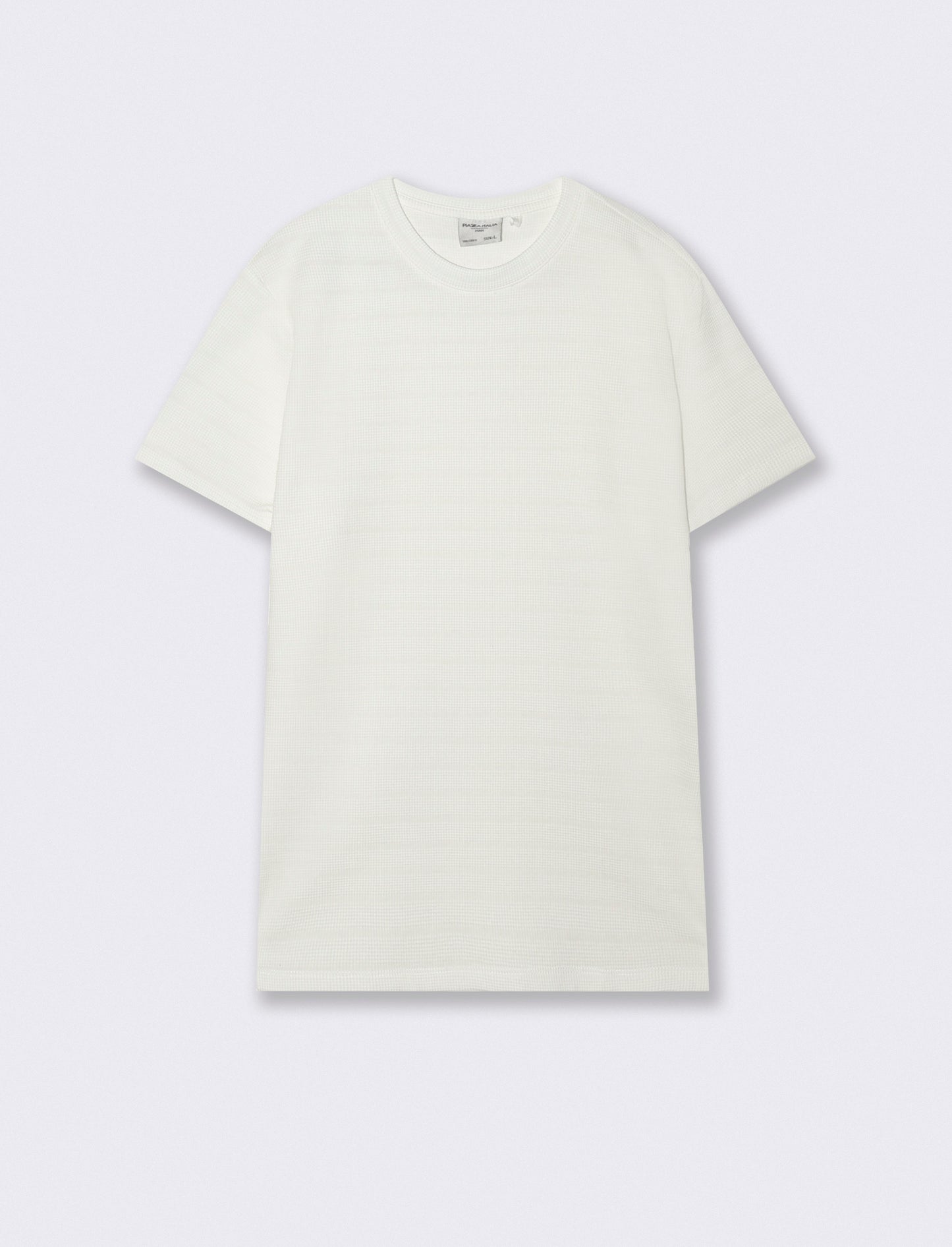 T-SHIRT  IN WAFFLE  JACQUARD REGULAR FIT - Bianco