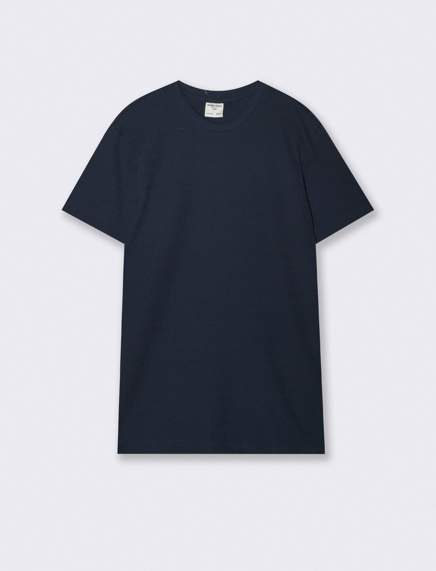 T-SHIRT  IN WAFFLE  JACQUARD REGULAR FIT - Blu