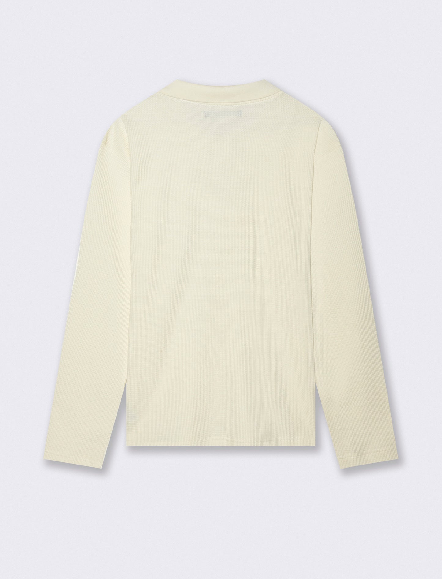 POLO WAFFLE JACQUARD MANICHE LUNGHE - Bianco