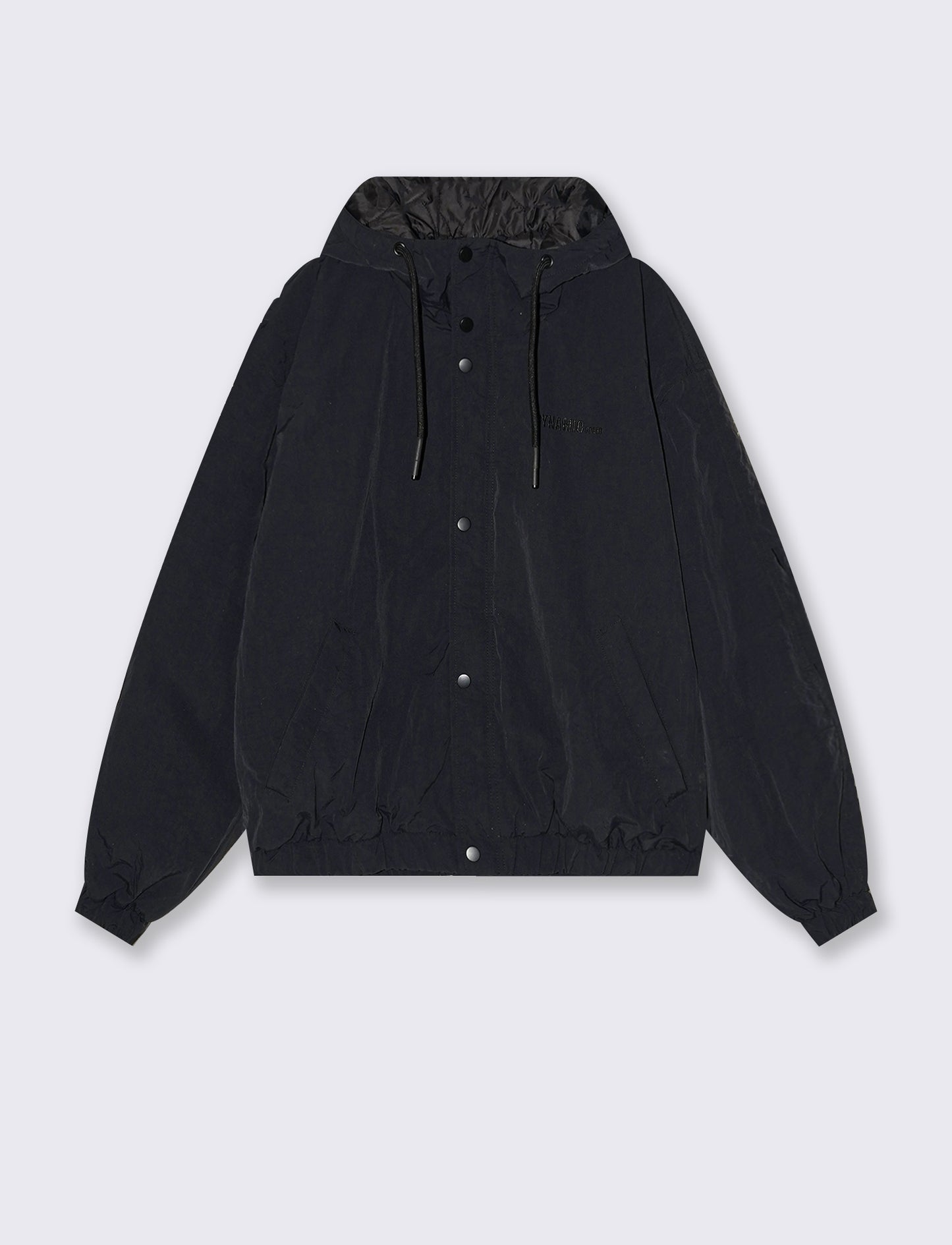 GIUBBOTTO TECNICO CON CAPPUCCIO BOXY FIT - Nero