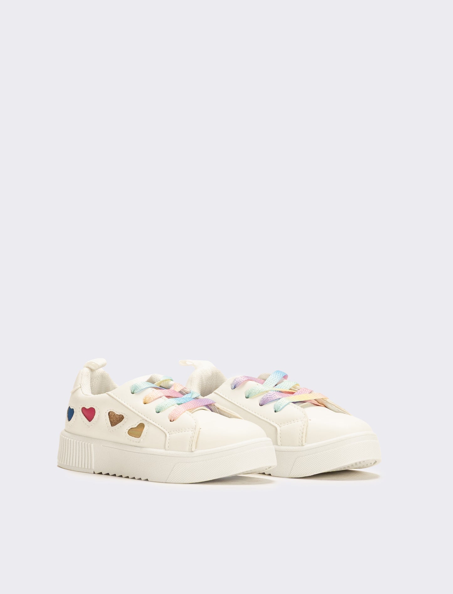 Sneakers da bambina con cuori - Bianco