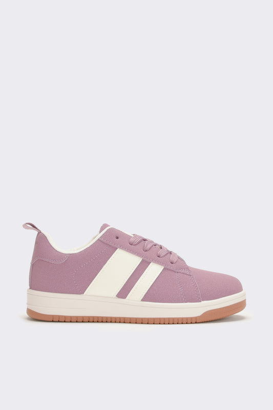 Sneakers da bambina con riporti - Viola