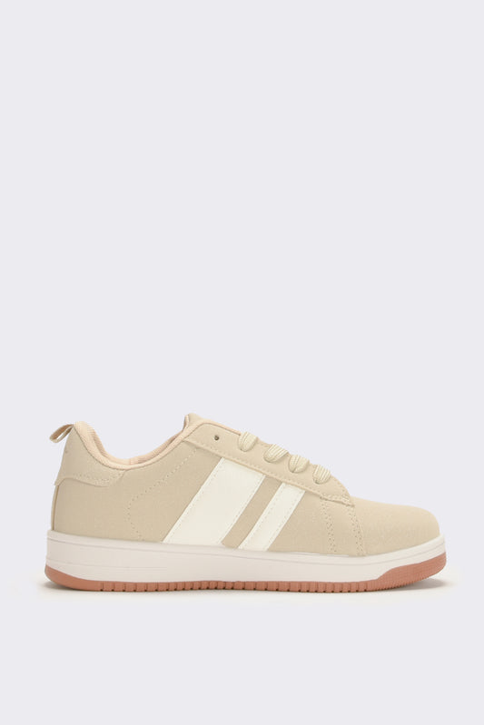 Sneakers da bambina con riporti - Beige