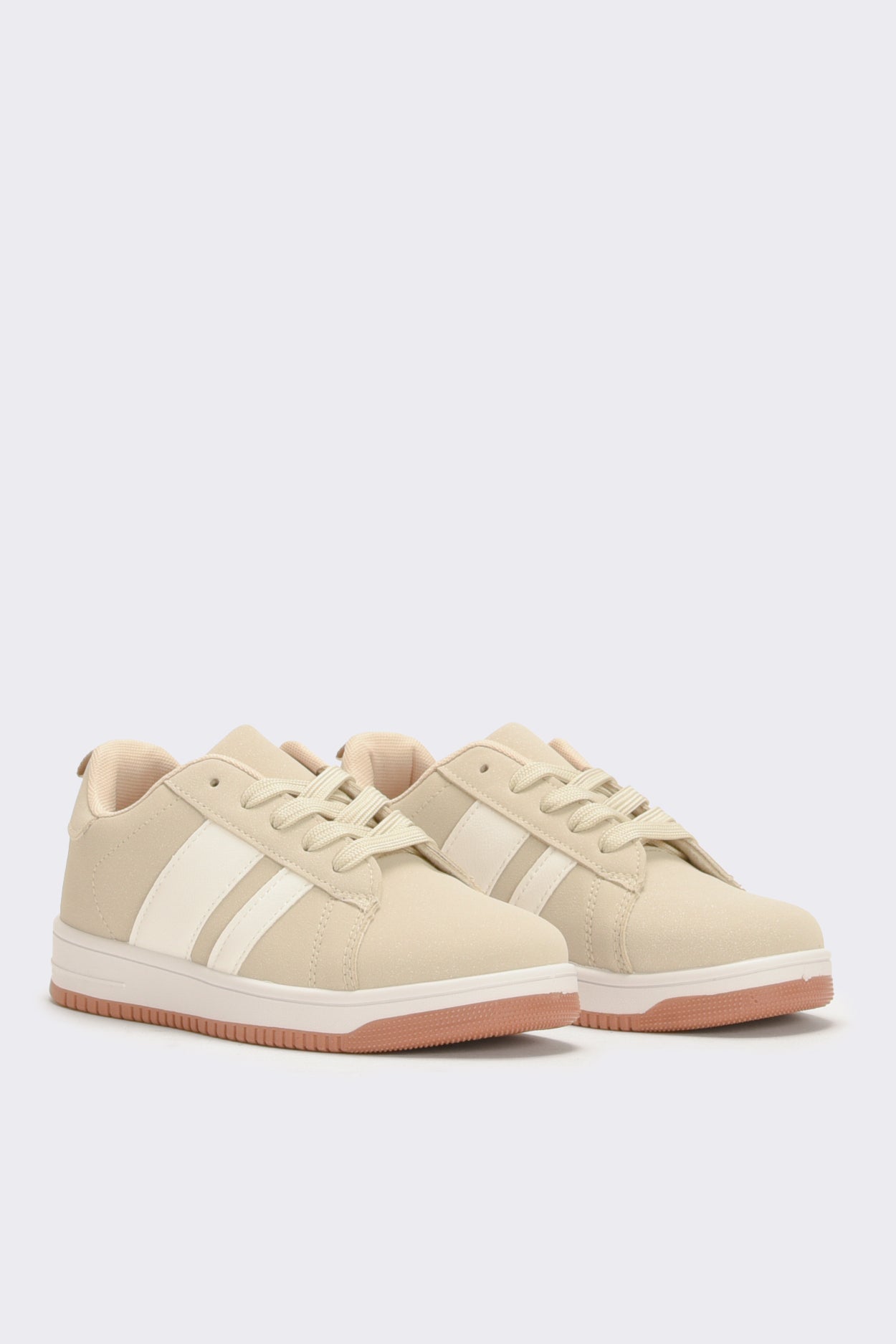 Sneakers da bambina con riporti - Beige