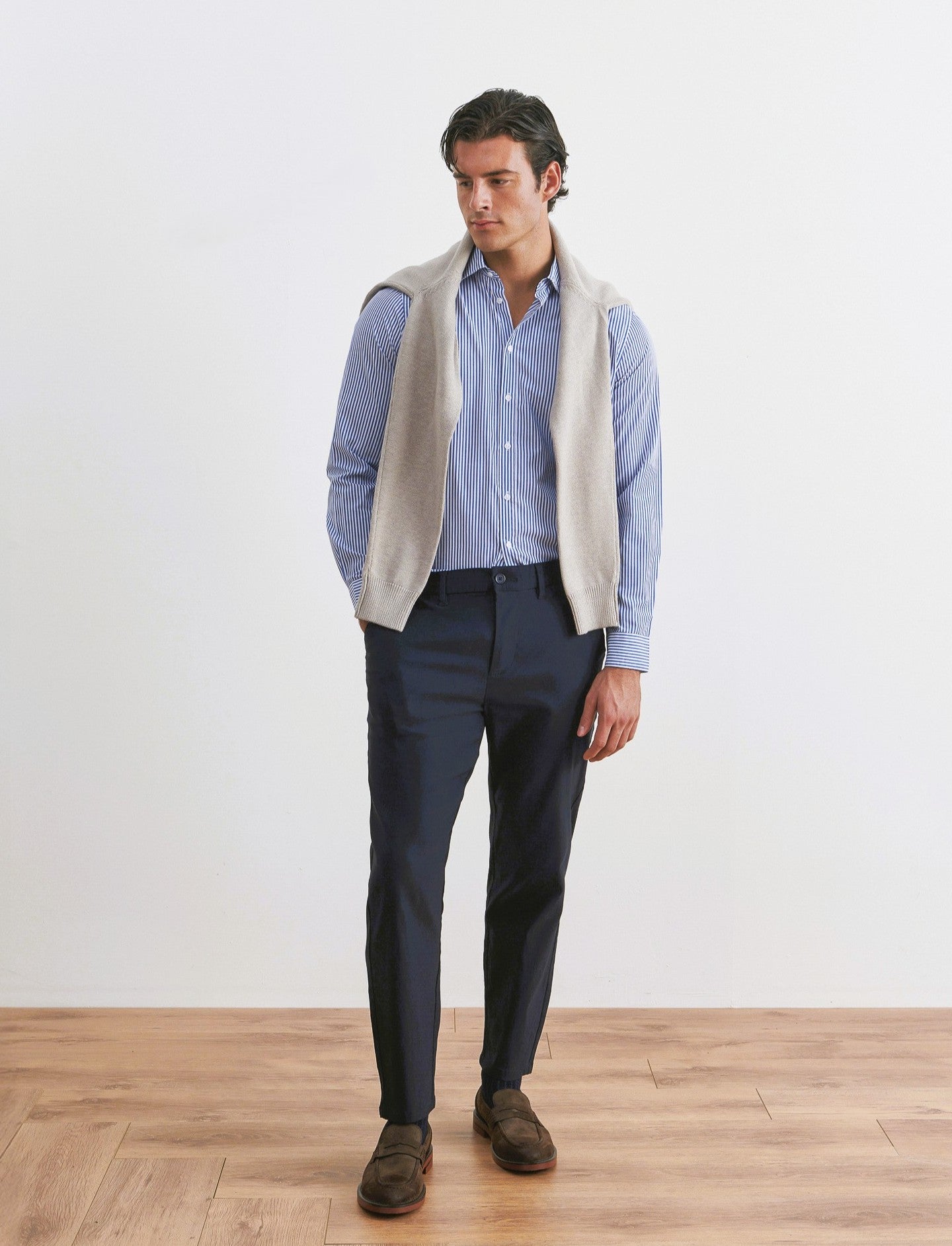PANTALONI CHINO JOGGER IN TESSUTO TECNICO STRETCH - Blu