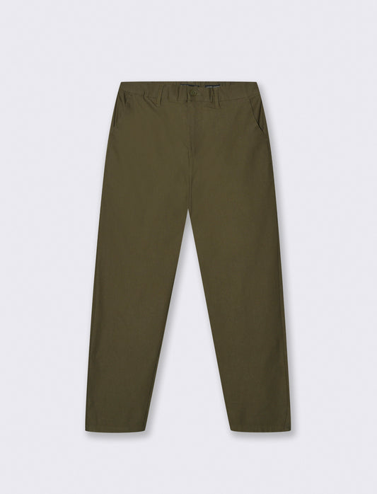 PANTALONI CHINO JOGGER IN TESSUTO TECNICO STRETCH - Verde militare