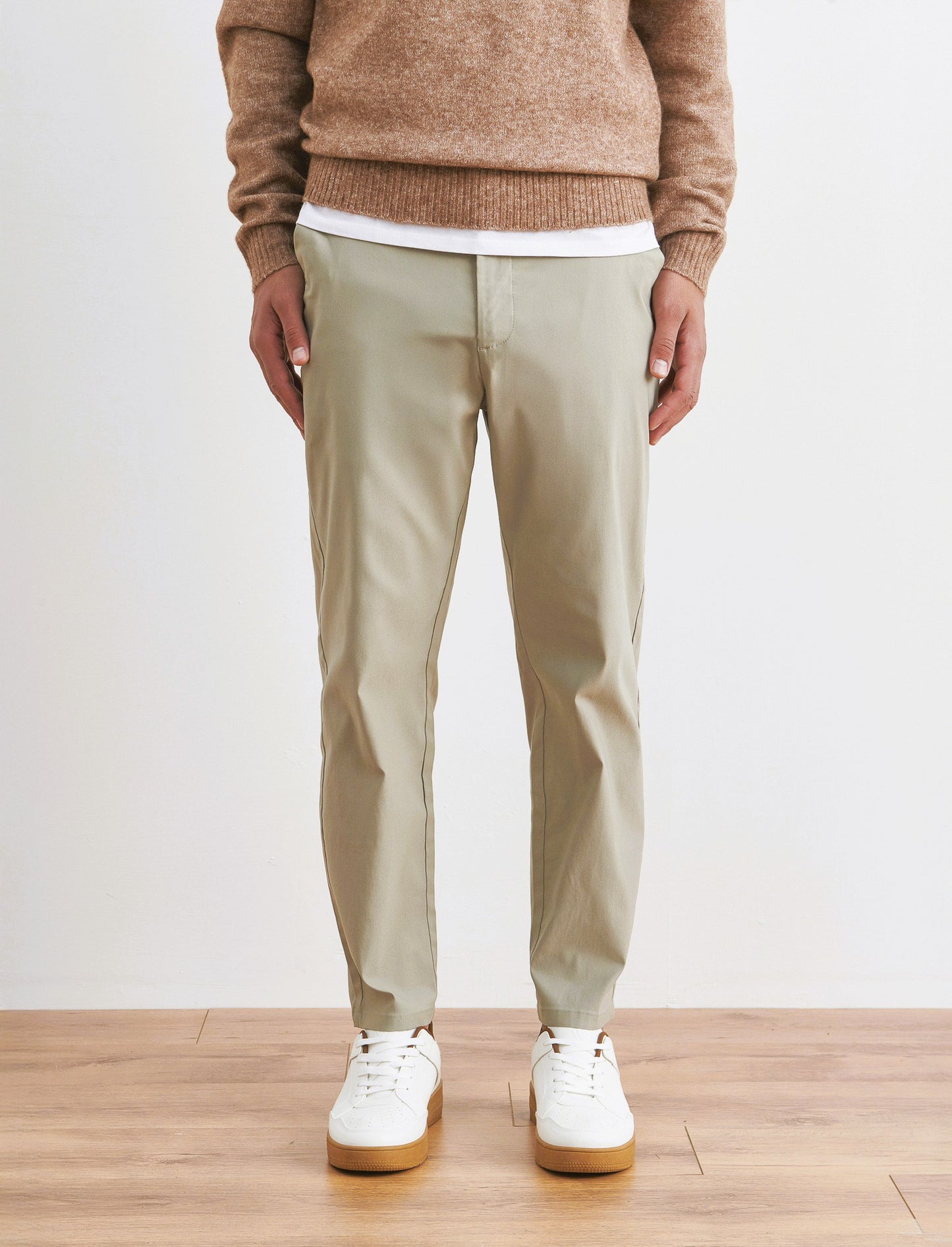 PANTALONI CHINO JOGGER IN TESSUTO TECNICO STRETCH - Beige