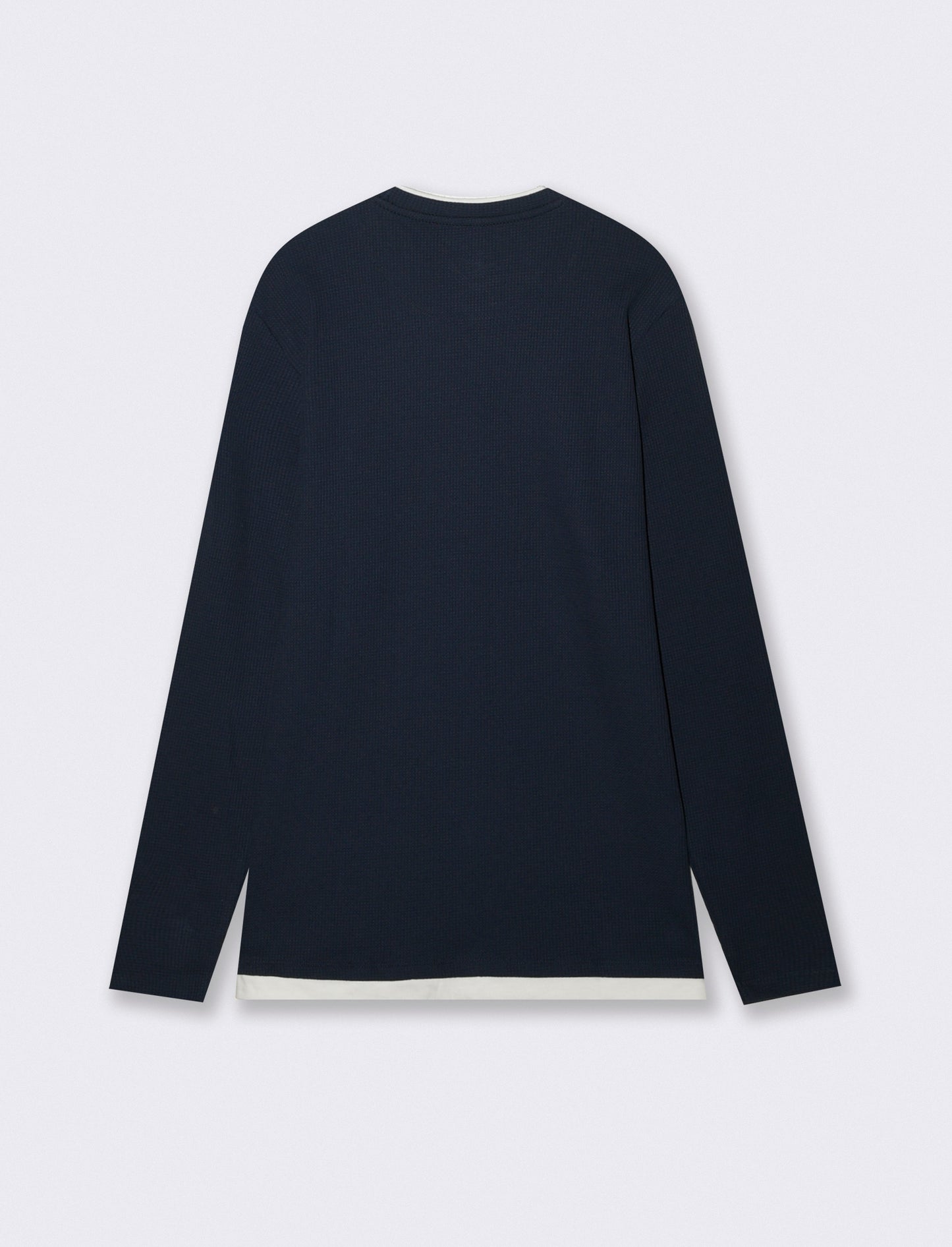 MAGLIA GIROCOLLO STRUTTURA WAFFEL - Blu