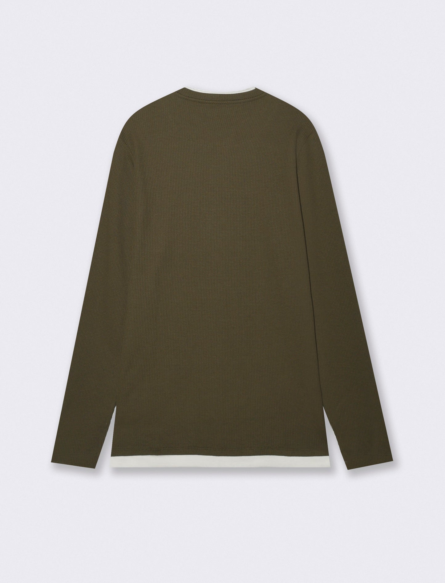 MAGLIA GIROCOLLO STRUTTURA WAFFEL - Verde militare