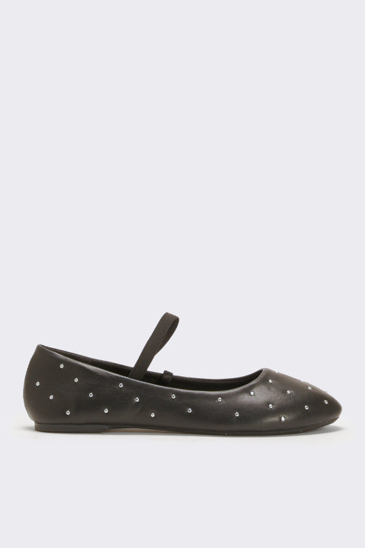 Ballerina con borchie da bambina - Nero