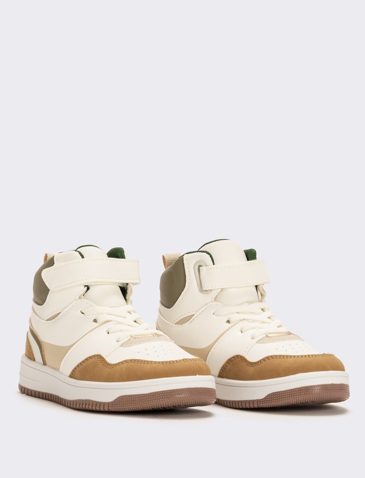 Sneakers a collo alto da bambino - Bianco-begie