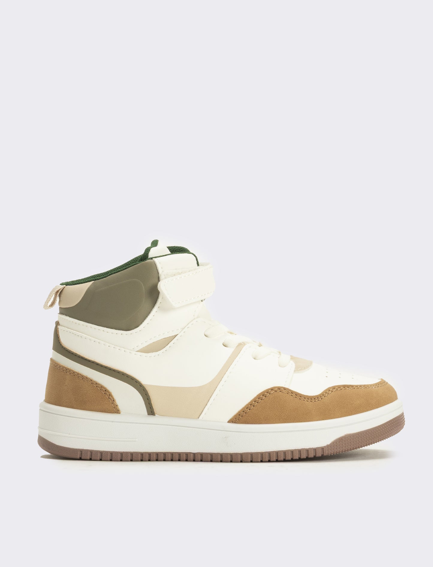 Sneakers a collo alto da bambino - Bianco-begie