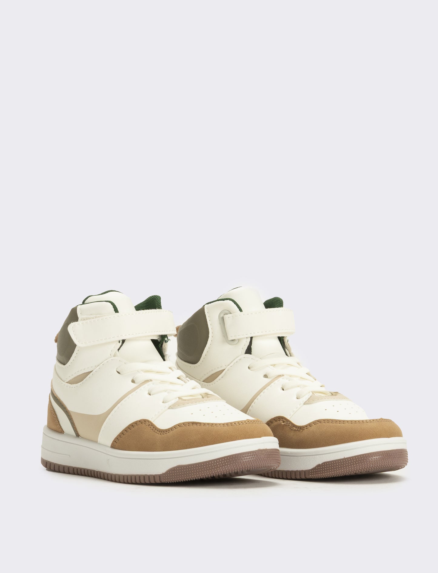 Sneakers a collo alto da bambino - Bianco-begie