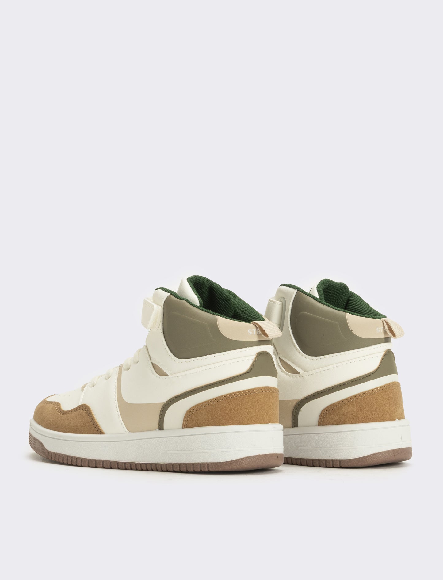Sneakers a collo alto da bambino - Bianco-begie