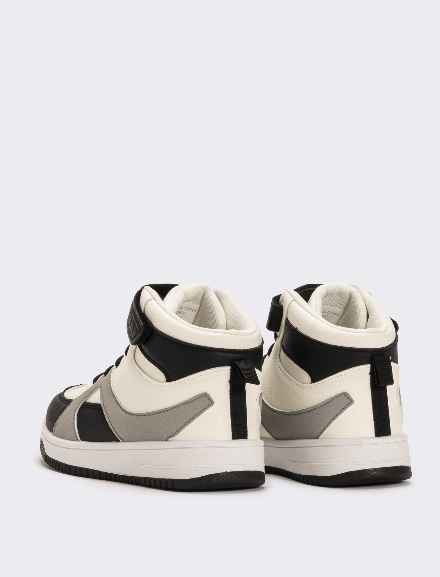 Sneakers a colllo alto con strappo da bambino - Bianco