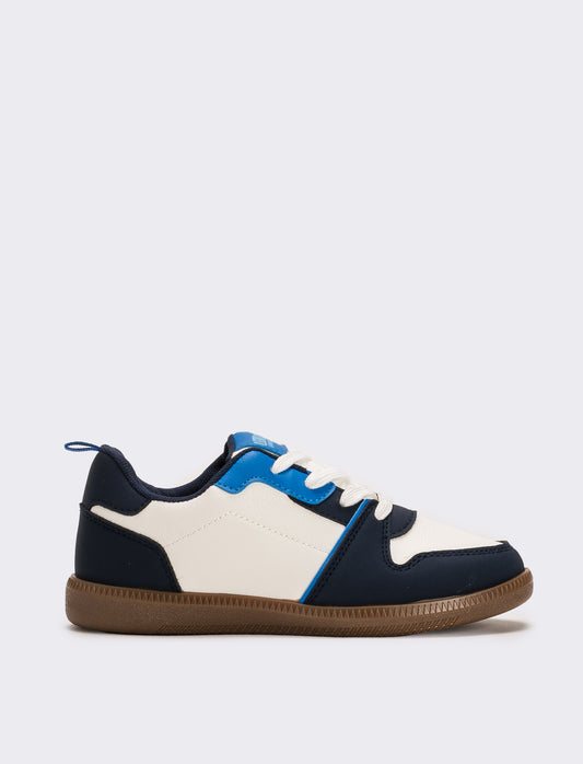 Sneakers con riporti da bambino - Bianco-blu