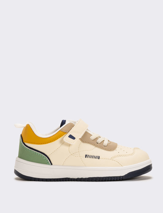 Sneakers con riporti multicolor da bambino - Bianco