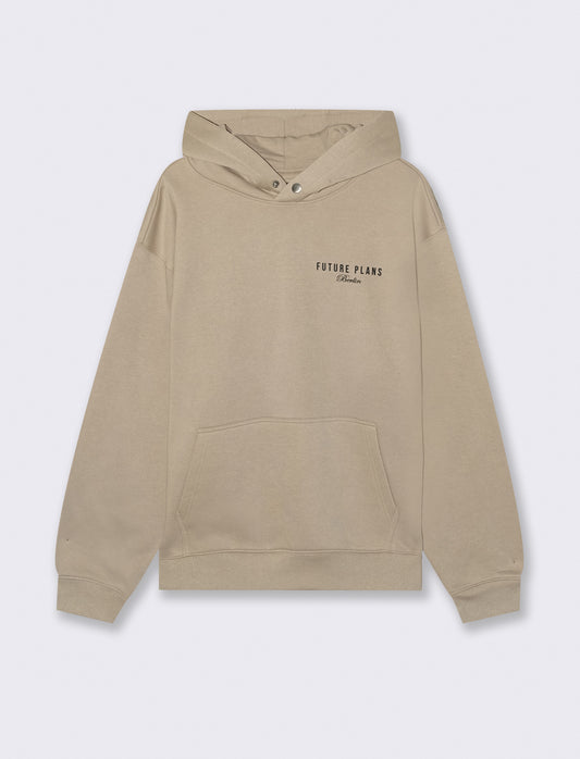 FELPA CON CAPPUCCIO E STAMPE - Beige