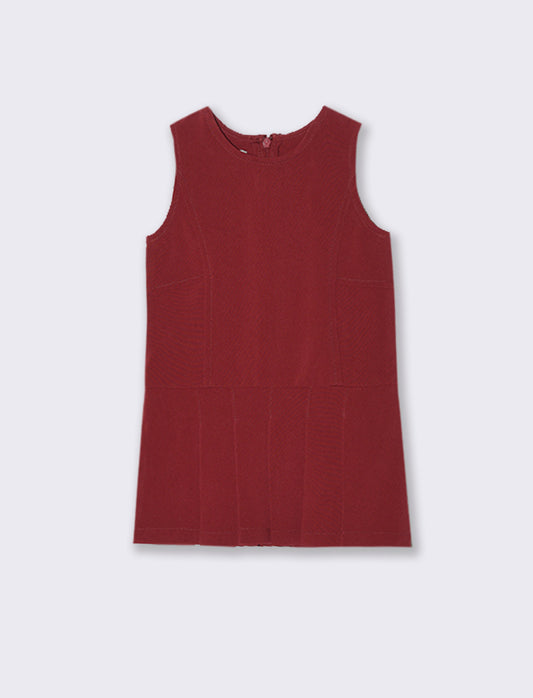 Abito con gonna a pieghe - Bordeaux