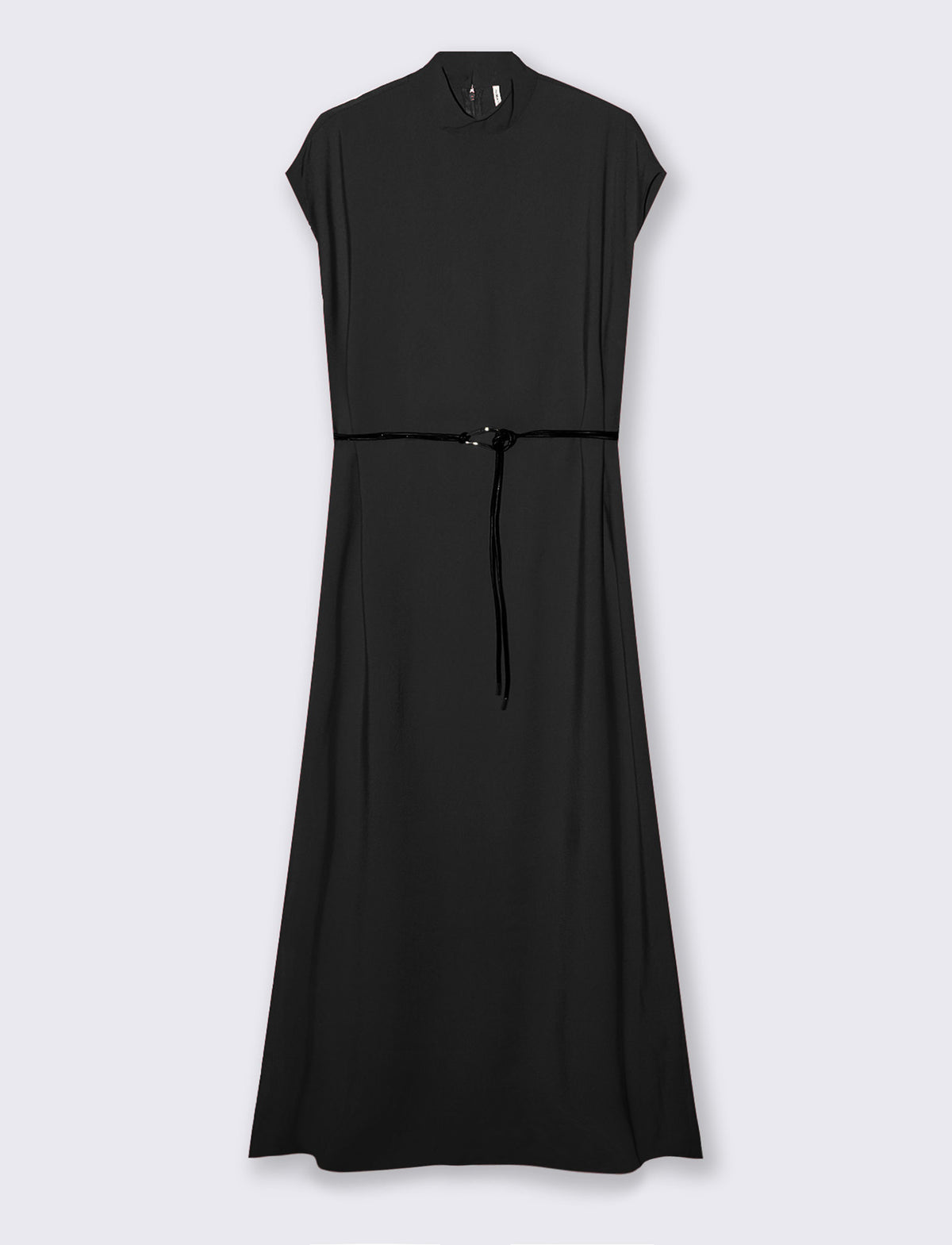 Vestito lungo con collo alto - Nero