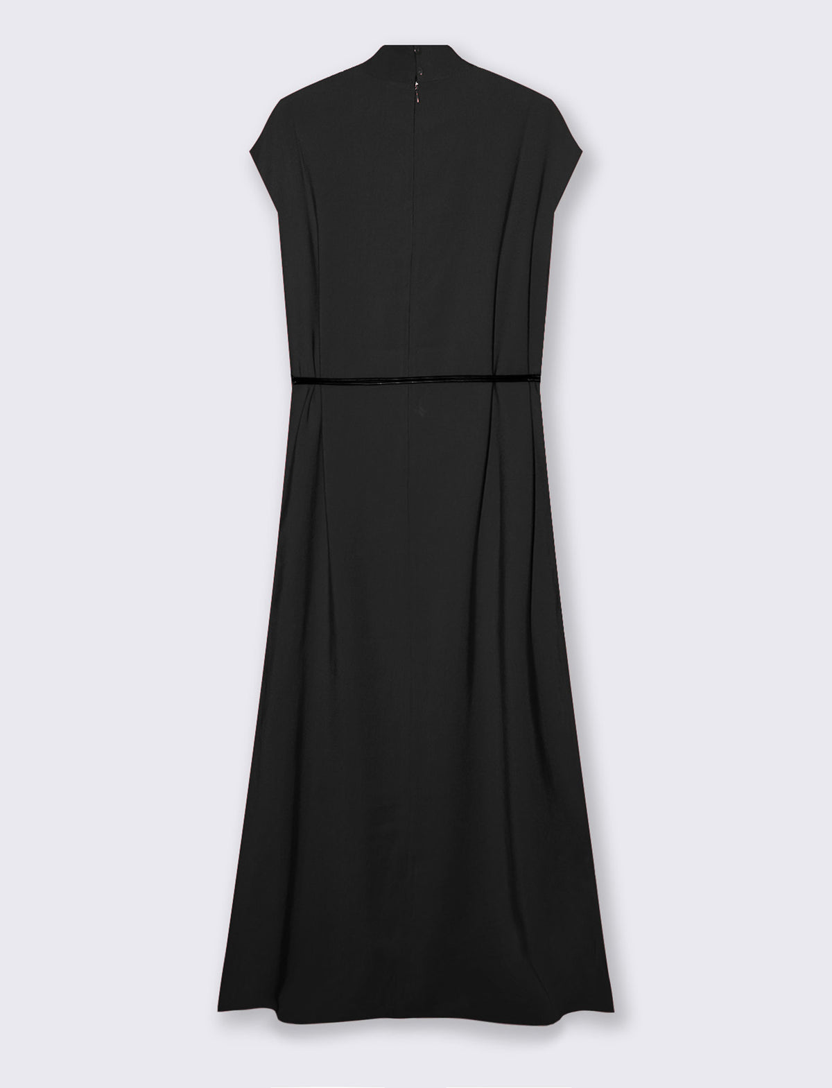 Vestito lungo con collo alto - Nero