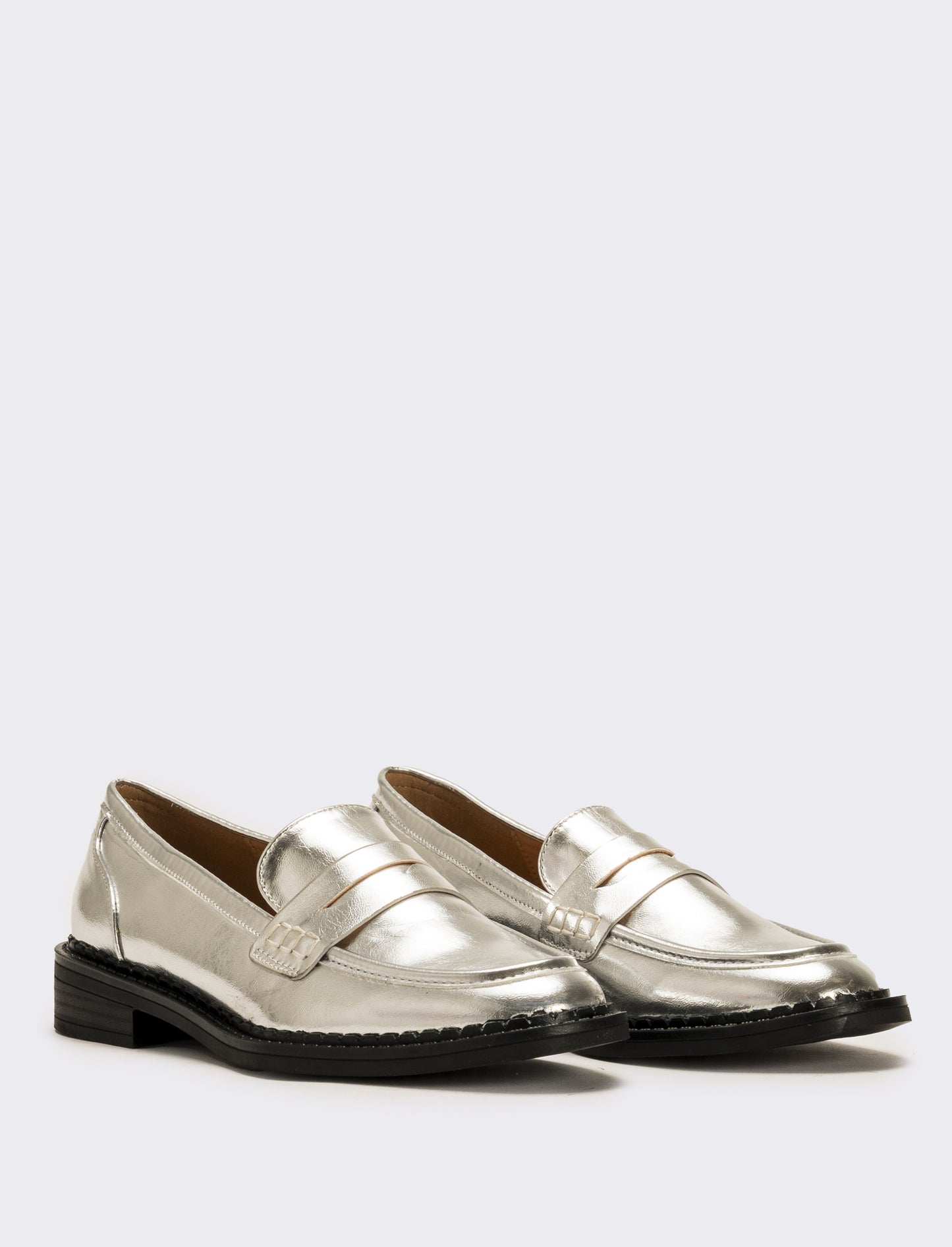 Mocassino argentato da donna - Argento
