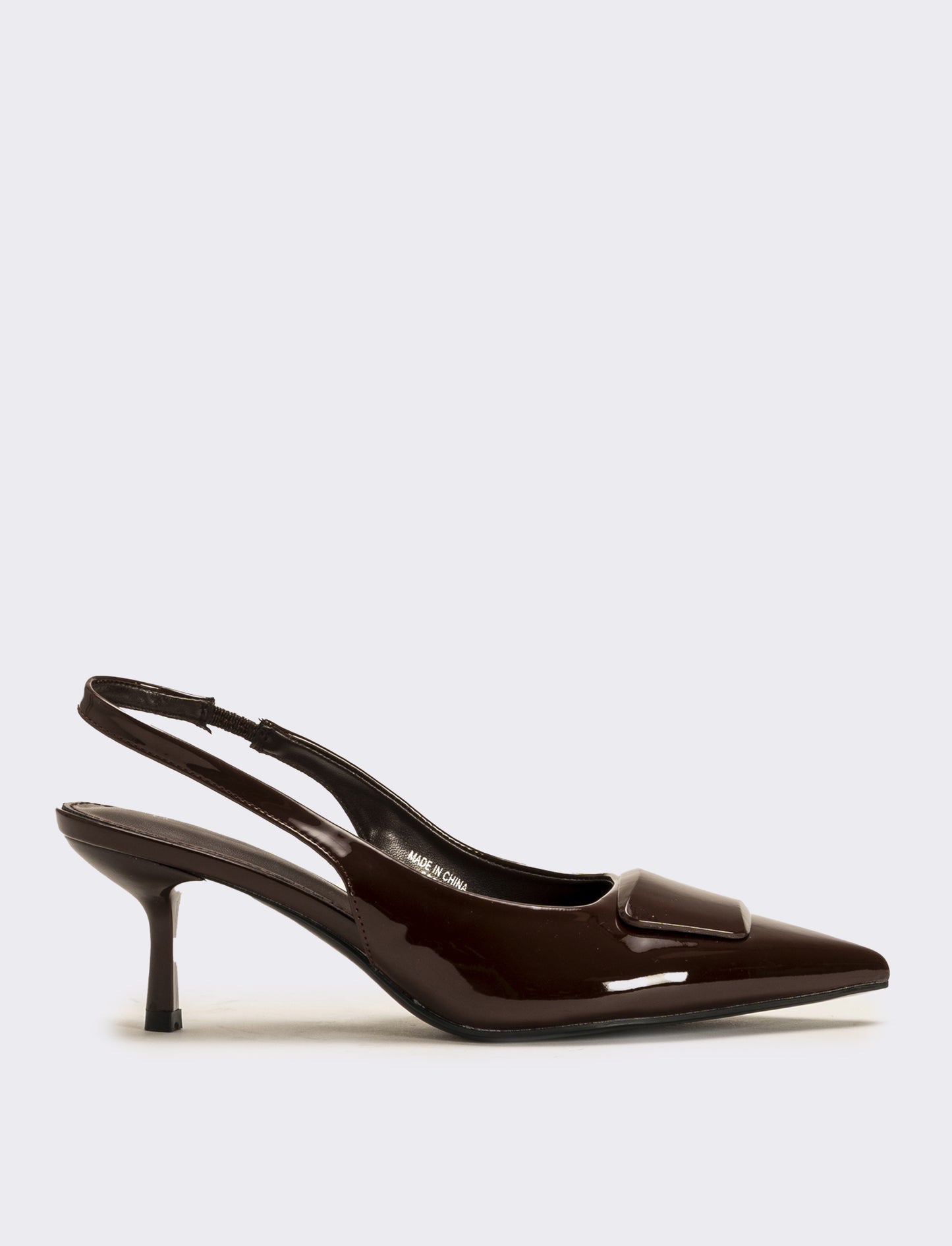 Slingback in vernice da donna - Marrone