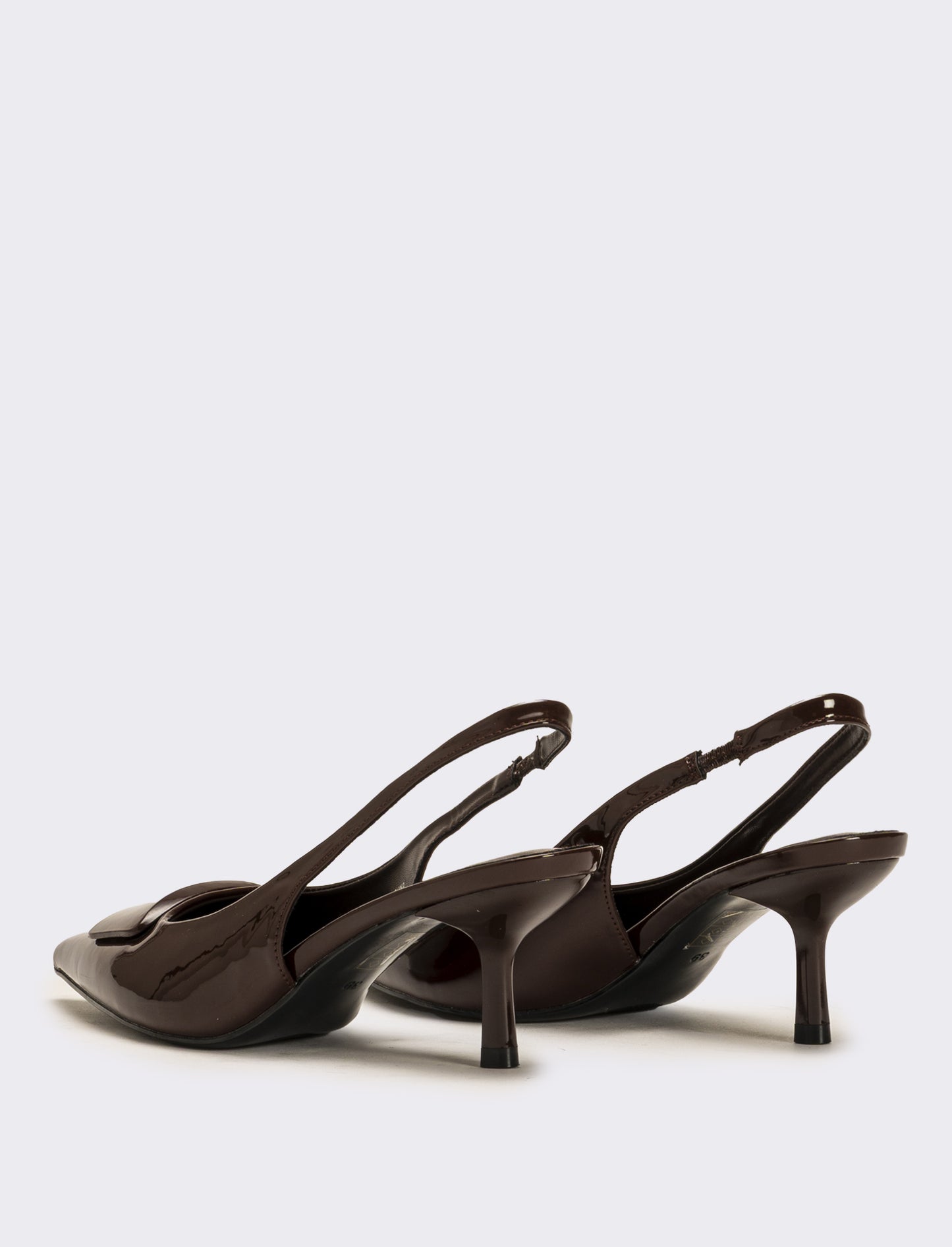 Slingback in vernice da donna - Marrone