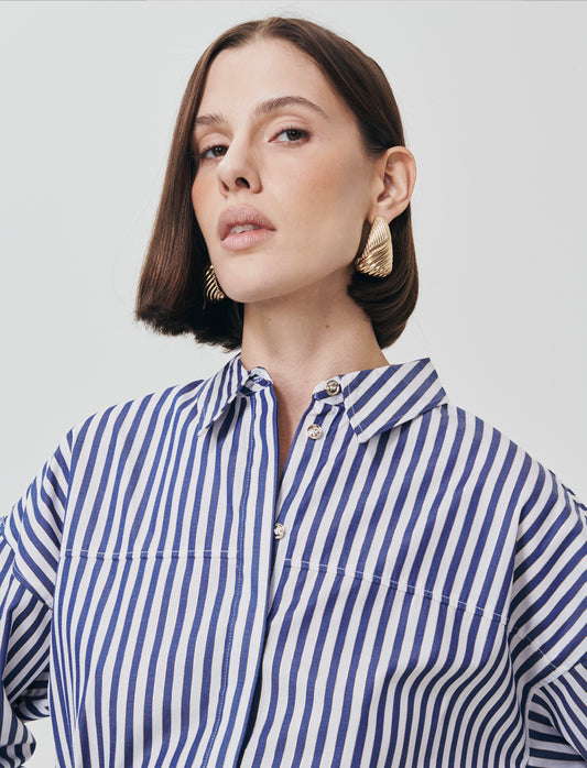 Long Sleeve Shirt with Belt - 
