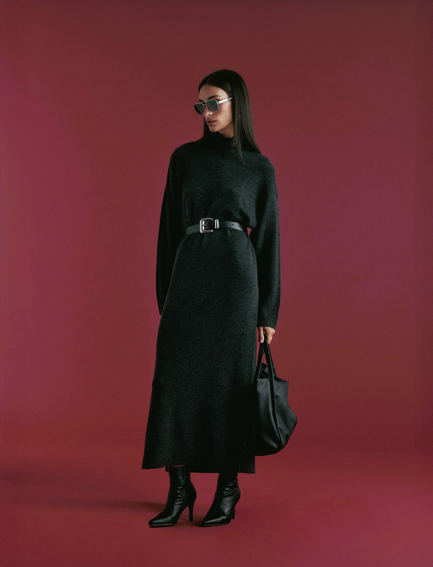 VESTITO IN  MAGLIA - Antracite melange