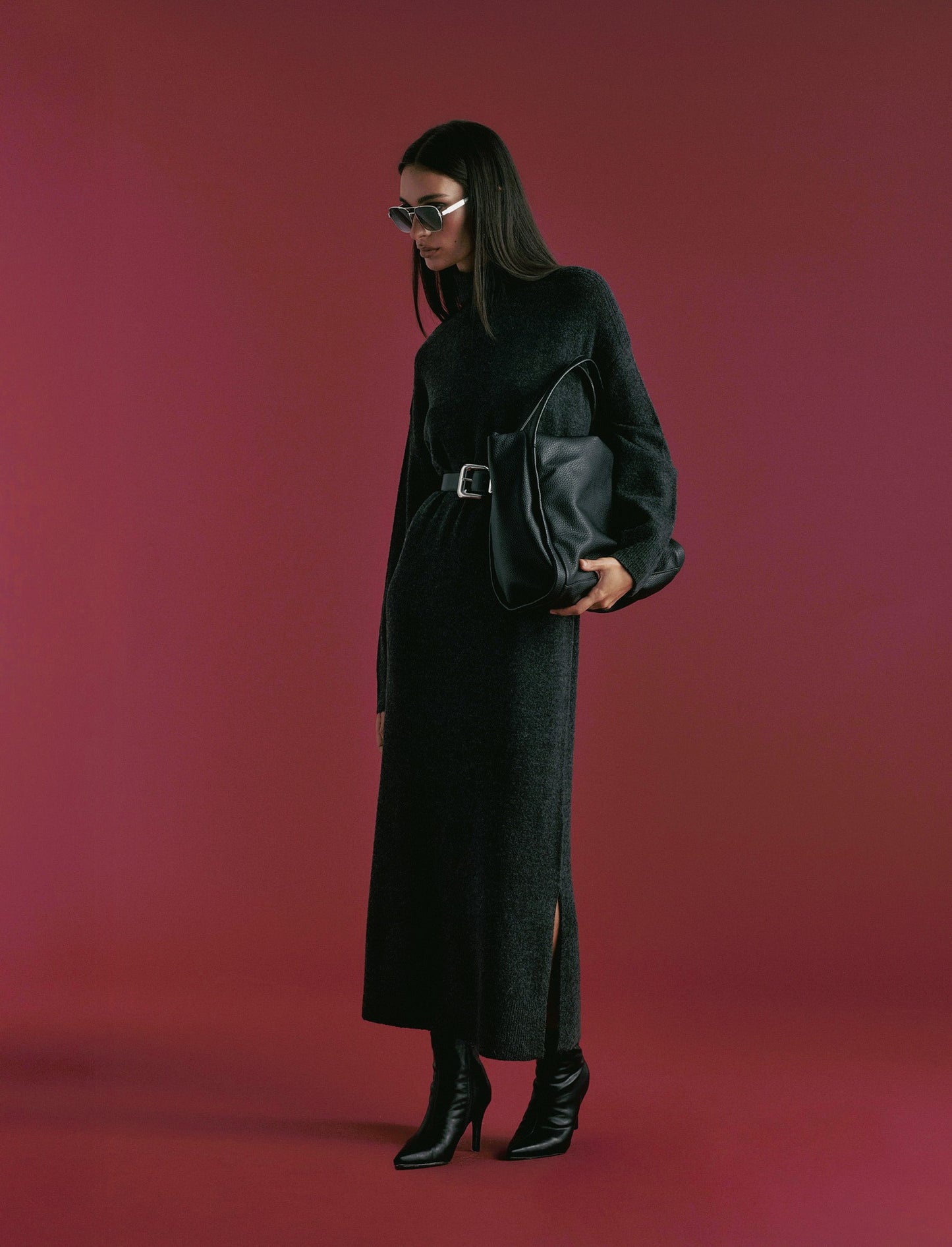 VESTITO IN  MAGLIA - Antracite melange