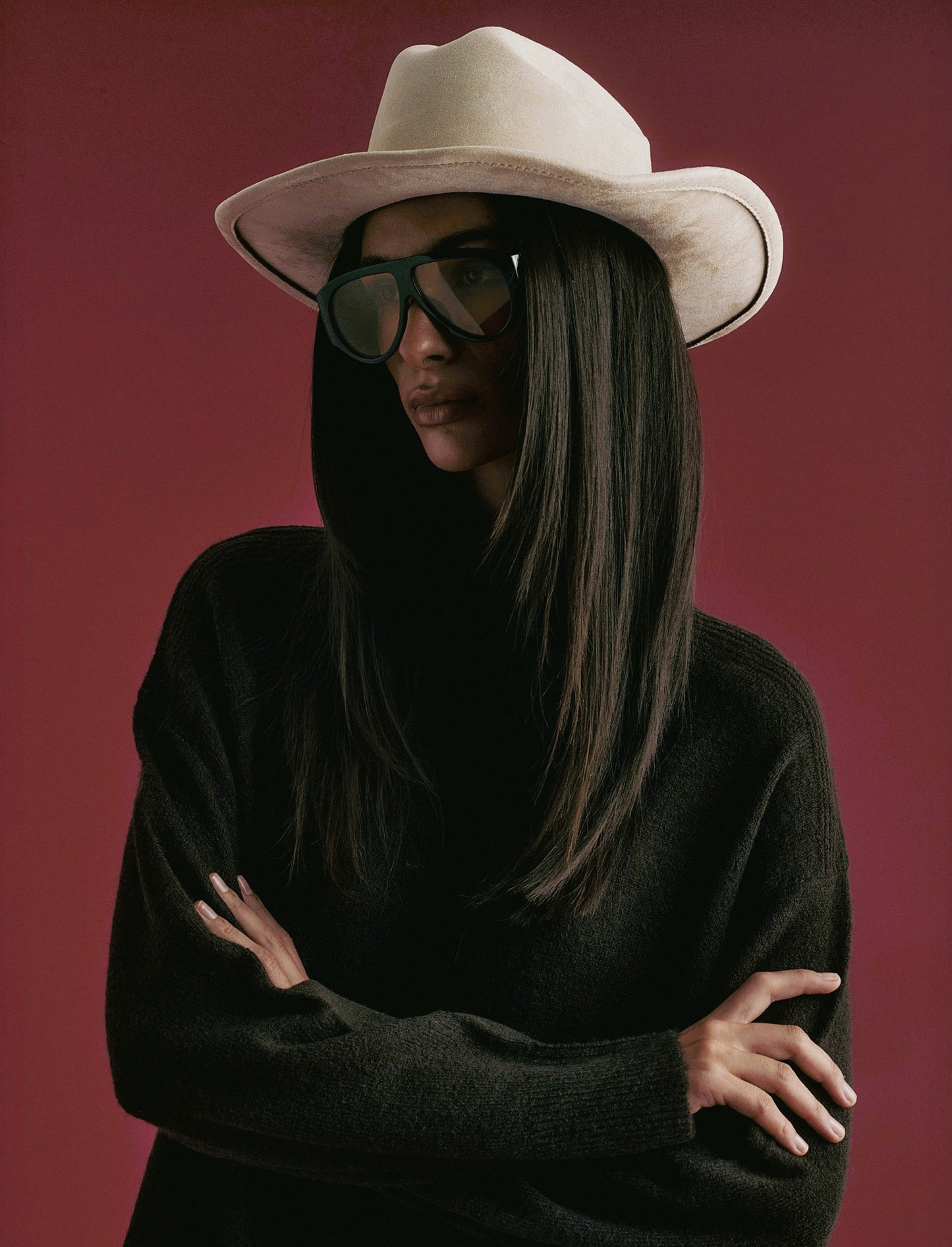 Cappello cowboy in dainetto donna - Bianco panna