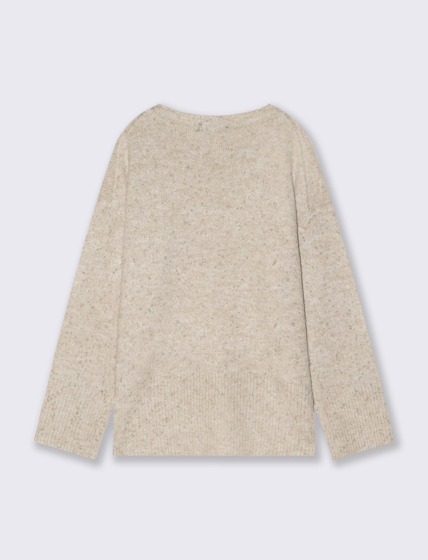 PULLOVER CON TESSUTO CON FIBRA METTALLIZATA - Avorio