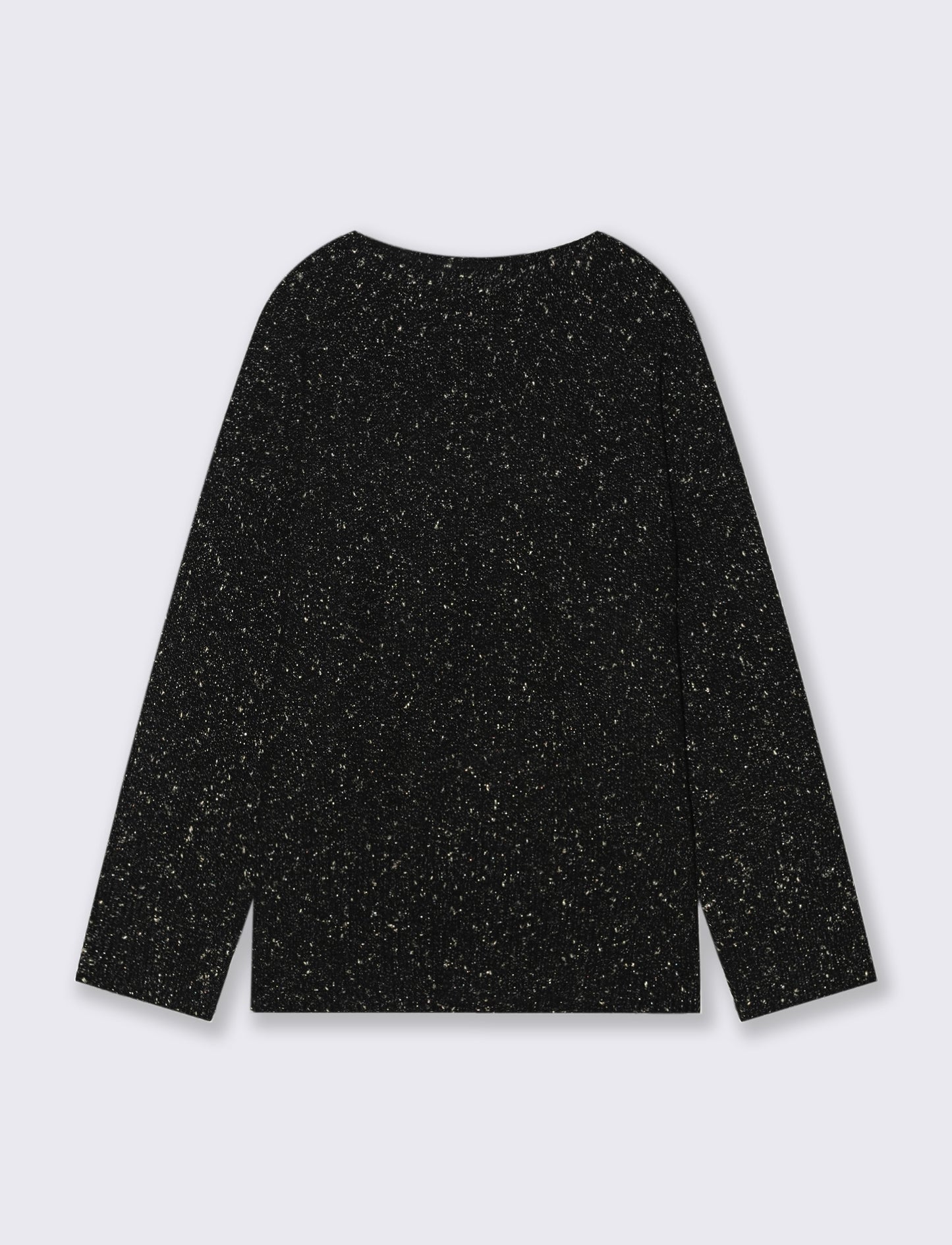 PULLOVER CON TESSUTO CON FIBRA METTALLIZATA - Nero
