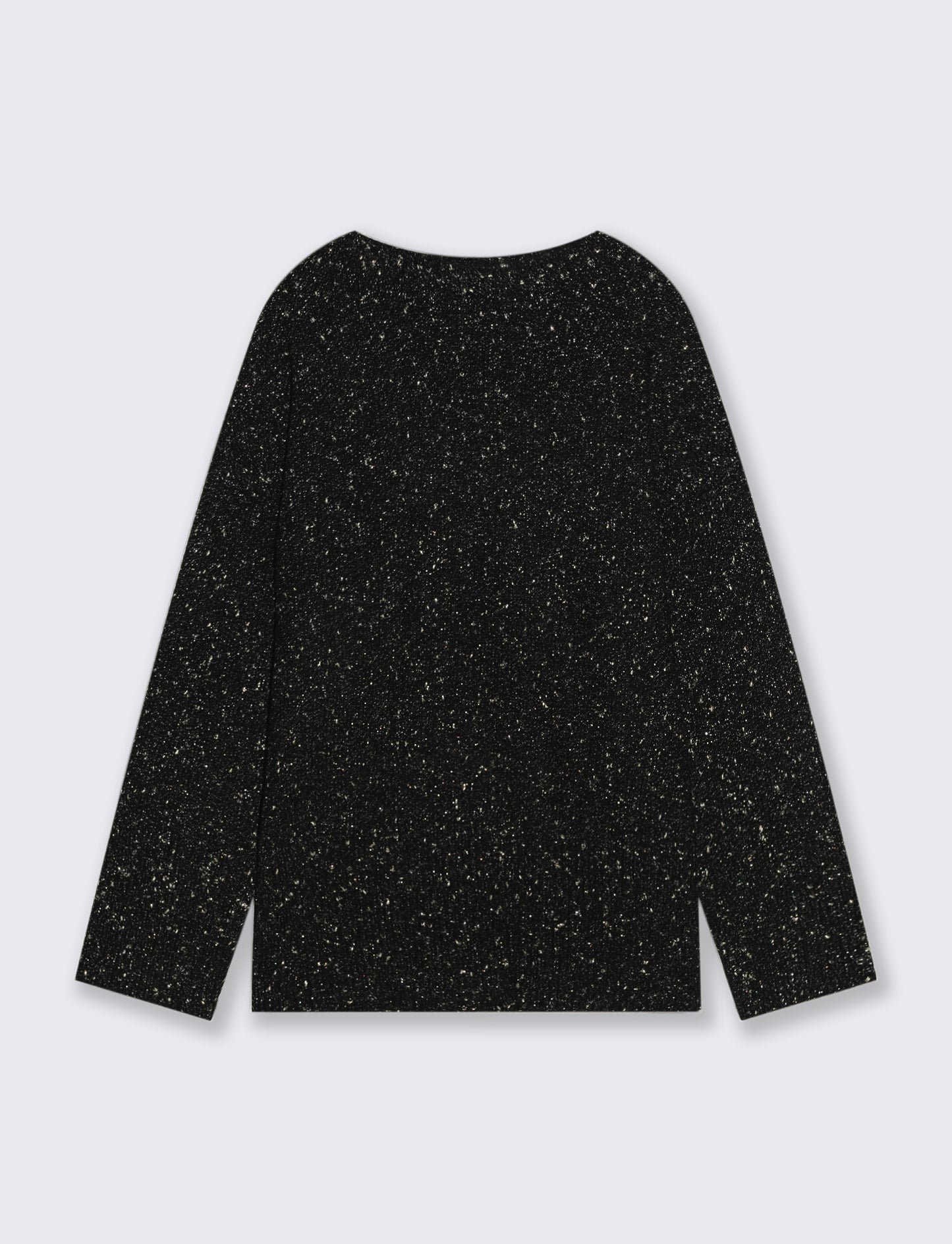 PULLOVER CON TESSUTO CON FIBRA METTALLIZATA - Nero