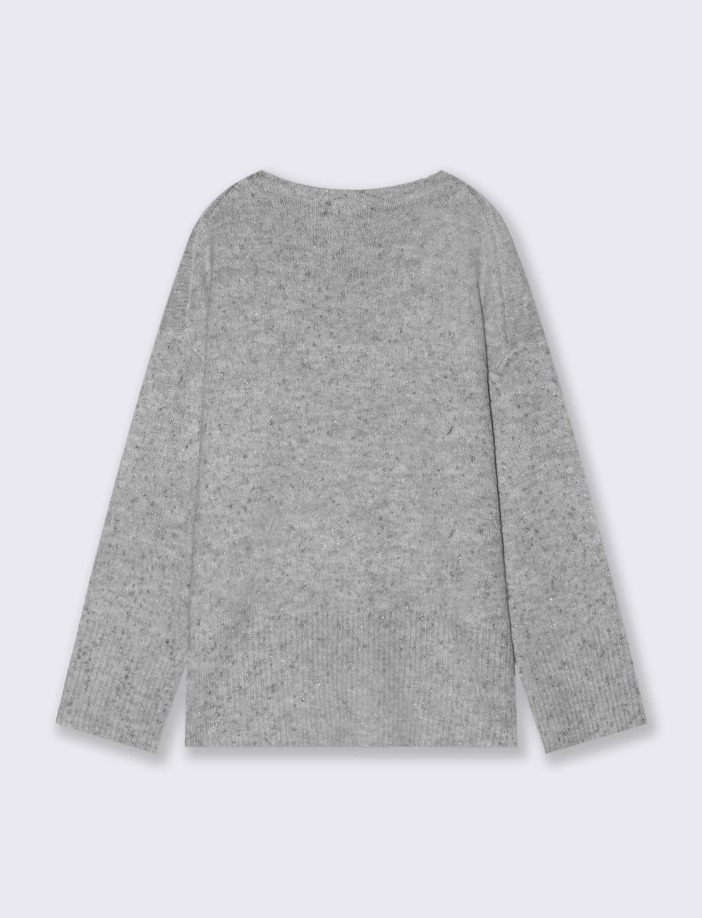 PULLOVER CON TESSUTO CON FIBRA METTALLIZATA - Grigio mel.