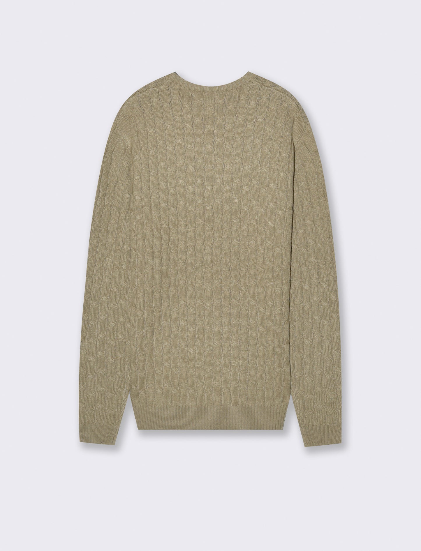 MAGLIA GIROCOLLO A TRECCE: - Beige