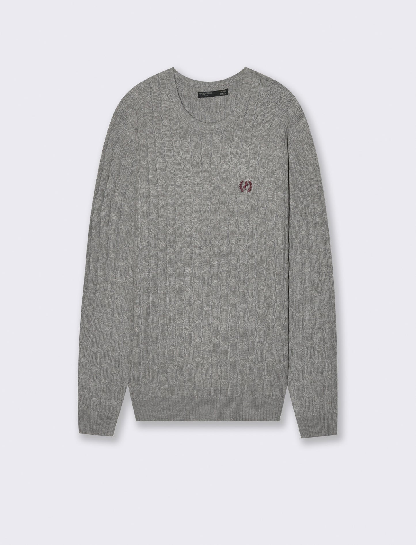 MAGLIA GIROCOLLO A TRECCE: - Grigio mel.