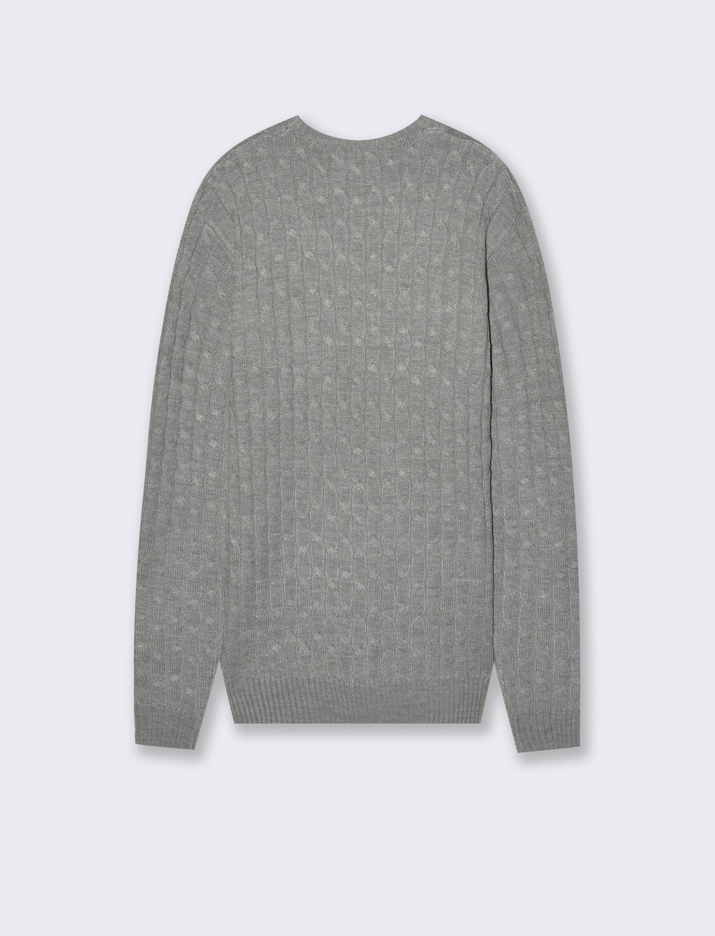 MAGLIA GIROCOLLO A TRECCE: - Grigio mel.
