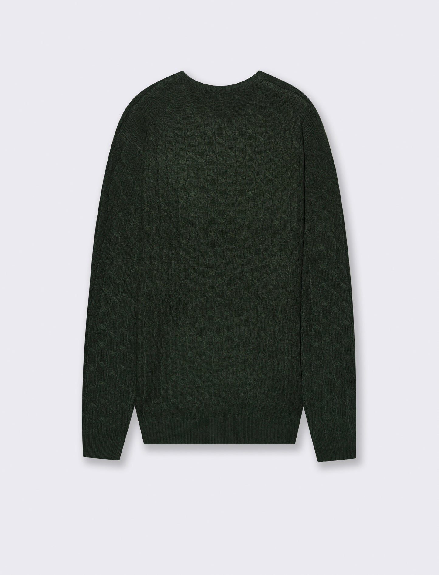 MAGLIA GIROCOLLO A TRECCE: - Verde scuro